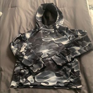 Boys Nike black/white/gray camo hoodie